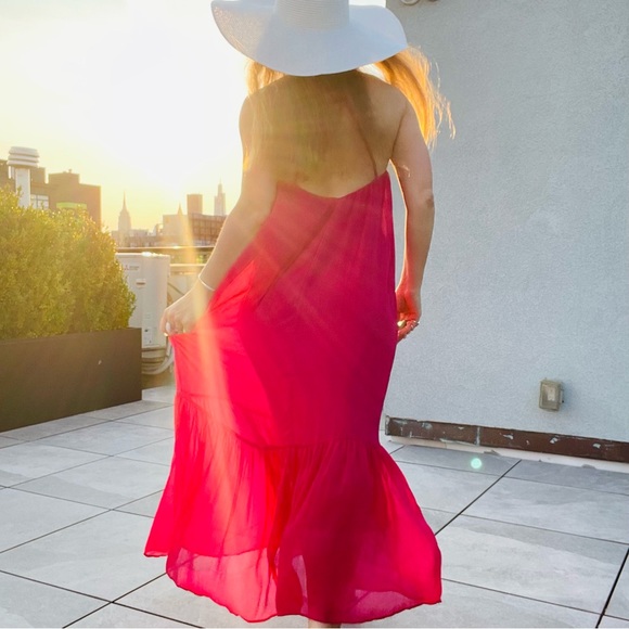 ZARA RIBBED DRESS VOLUMINOUS DRESS WITH BRAIDED STRAPS Fuchsia - Picture 12 of 16